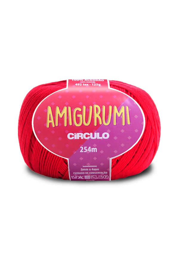 Linha Amigurumi 254m Nº6/5 3528 Vermelho Carmim