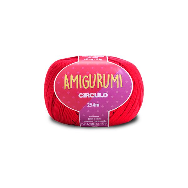 Linha Amigurumi 254m Nº6/5 3528 Vermelho Carmim