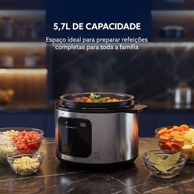 Kit Panela De Pressão Elétrica E Chaleira Elétrica Inox Oster 220V
