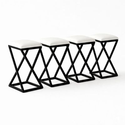 Kit 4 Banqueta Alta 80 Cm Cozinha Bar Balcão Bistrô Corino Branco
