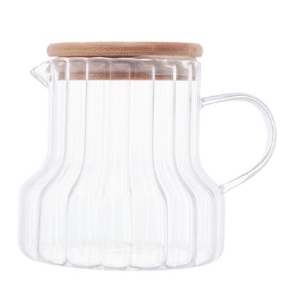 Jarra de Vidro Lyor Classic 620ml Tampa Bambu Vidro Borossilicato Transparente