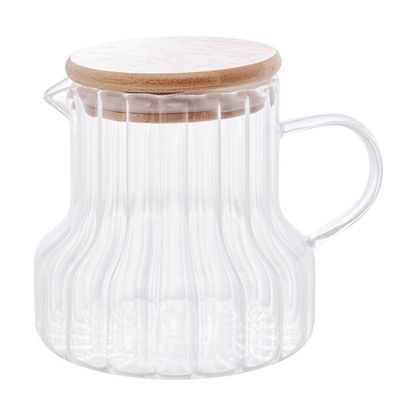 Jarra de Vidro Lyor Classic 620ml Tampa Bambu Vidro Borossilicato Transparente