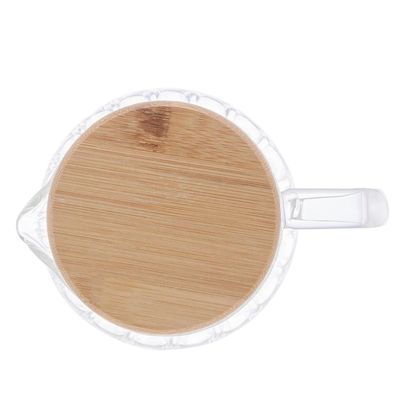 Jarra de Vidro Lyor Classic 620ml Tampa Bambu Vidro Borossilicato Transparente