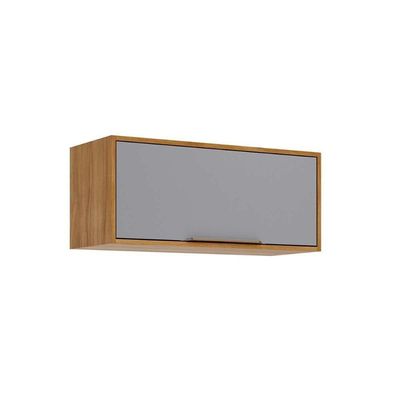 Armário Aéreo Cozinha Modulado Brilhante C/ 1 Porta Basculante 80cm Cinamomo/platina - Mgm