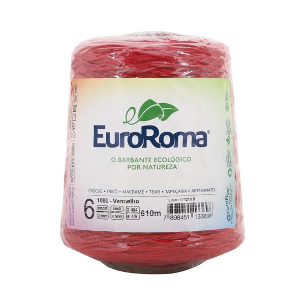 Barbante EuroRoma Nº6 4/6 600G 610m Vermelho