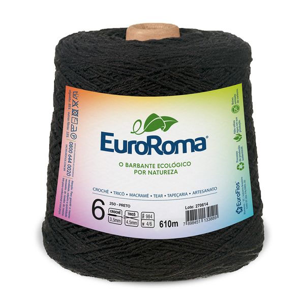 Barbante EuroRoma Nº6 4/6 600G 610m Preto