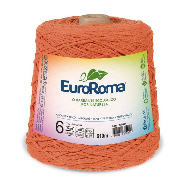 Barbante EuroRoma Nº6 4/6 600G 610m Laranja