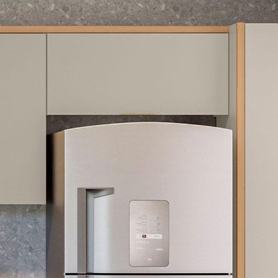Armário Basculante Allure Linea Brasil 80cm 100% Mdf Jequitiba/gris Fosco