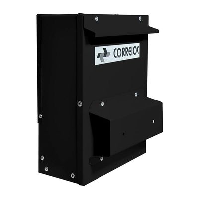Caixa Correio Preta Embutir Cartas Suporte Cerca 20 X 27 X 12cm - Fp
