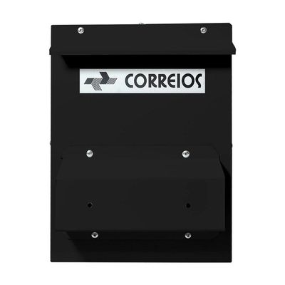 Caixa Correio Preta Embutir Cartas Suporte Cerca 20 X 27 X 12cm - Fp