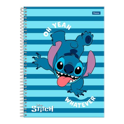 Caderno Universitário Foroni Espiral Capa Dura Disney Stitch 10 Matérias 160 Folhas - Item Sortido