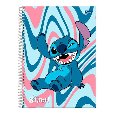Caderno Universitário Foroni Espiral Capa Dura Disney Stitch 10 Matérias 160 Folhas - Item Sortido