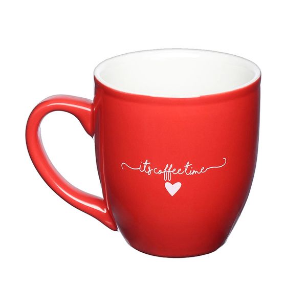 Caneca de Porcelana Etilux Lamour Vermelha 300ml