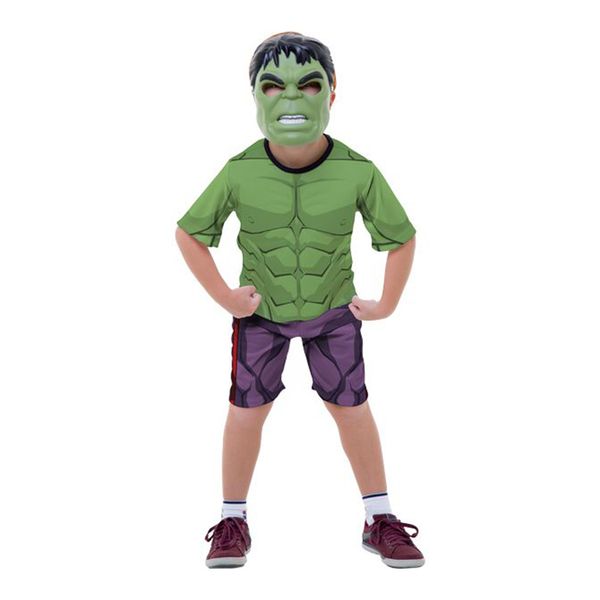 Fantasia Hulk Infantil Curto com Máscara Regina M Fantasia Hulk Infantil Curto com Máscara Regina M