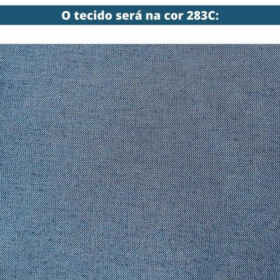 Sofá Cutiê Ozki 200 Cm Madeira Eucalipto Cedro Tecido Azul Corda Fita Canela