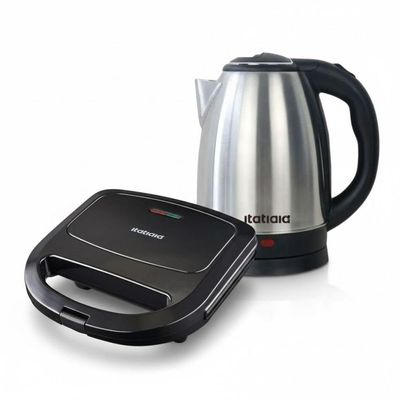 Kit Itatiaia Chaleira Elétrica 1,8l E Grill/sanduicheira Preto/inox 220 V