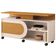 Rack Para Sala De Estar Tv 55 Pol Com Rodízios Batel B01 Cinamomo Off White - Lyam Decor
