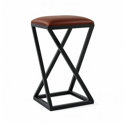 Banqueta Z Baixa 50 Cm Banquinho Cozinha Balcão Bar Corino Marrom