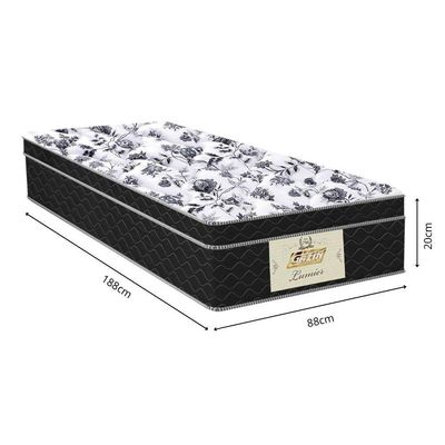 Box Baú Solteiro Com Colchão Gazin Molas Bonnel Grafite/preto