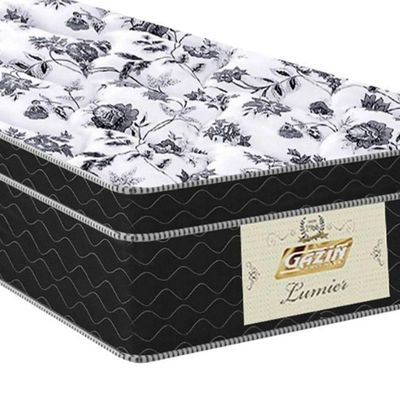 Box Baú Solteiro Com Colchão Gazin Molas Bonnel Grafite/preto