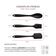 Colher Espatula e Pincel Silicone Preto Confeitaria 3un