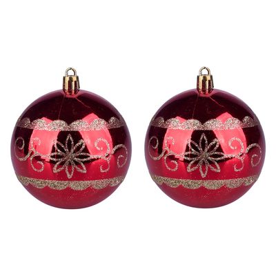 Kit Bola Natal Elegance 8cm c 2 CV244464 Cazza Vm