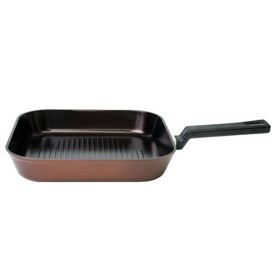Frigideira Grill 28cm-3,0l - Indução - Alumínio Com Revestimento Cerâmico - Reverse - Neoflam - Rosa Marrom