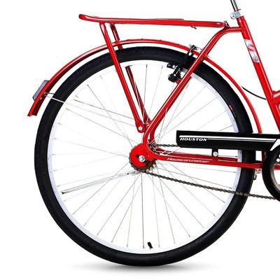 Bicicleta Houston Aro 26 Onix Com Cesta Vermelho