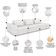 Sofá Ilha E Puff Sala Living 395cm Siesta M22 Boucle Branco - Mpozenato