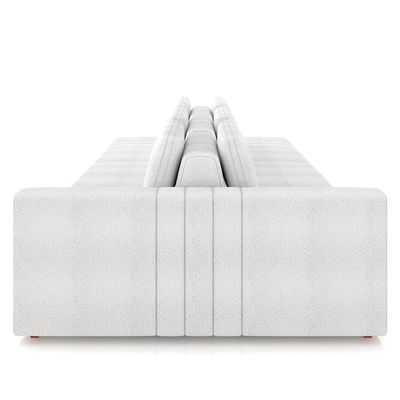 Sofá Ilha E Puff Sala Living 395cm Siesta M22 Boucle Branco - Mpozenato