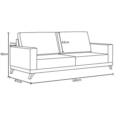 Sofá 2 Lugares 160cm Living Pés Curvos Santi D05 Suede Cinza - Mpozenato