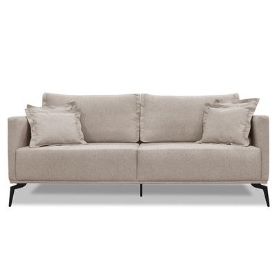 Sofá 2 Lugares 160cm Pés De Metal Vecchia S06 Linho Areia - Mpozenato
