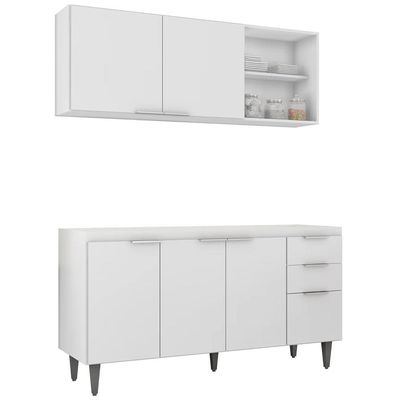 Armário De Cozinha Cp01 Para Pia 150cm Pérola Z34 Branco - Mpozenato