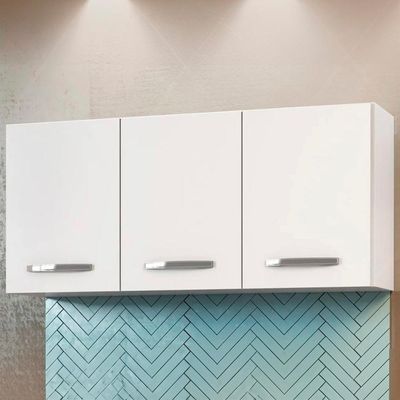 Armário Aéreo De Cozinha Honduras 03 Portas 120cm - Lumil - Branco