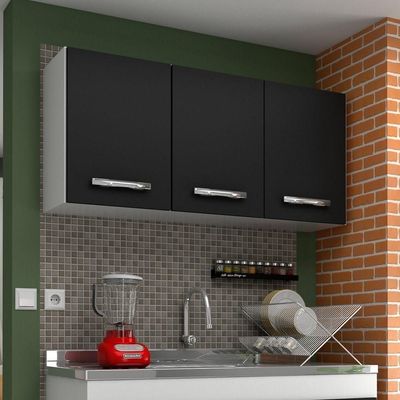 Armário Aéreo De Cozinha Honduras 03 Portas 120cm - Lumil - Branco