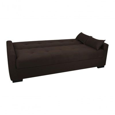 Sofá Cama Lavínia 3 Lugares Suede Marrom Matrix