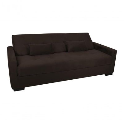 Sofá Cama Lavínia 3 Lugares Suede Marrom Matrix