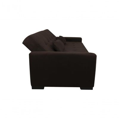Sofá Cama Lavínia 3 Lugares Suede Marrom Matrix