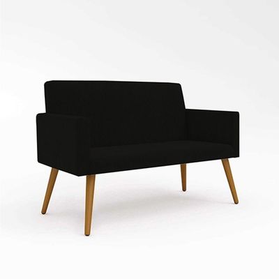 Sofá Namoradeira 2 Lugares - Balaqui Decor Preto