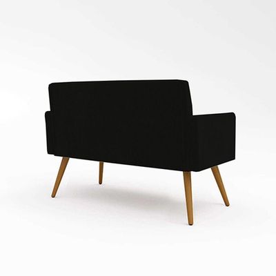 Sofá Namoradeira 2 Lugares - Balaqui Decor Preto
