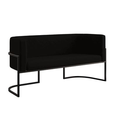 Sofá 2 Lugares Com Base De Metal Preto Reforçada Preto