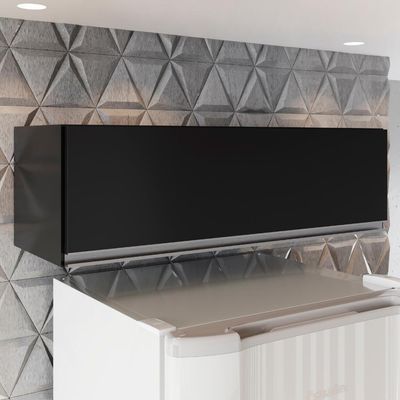 Armario Aereo 1 Porta Basculante 80 Cm Bp Fiorella Preto