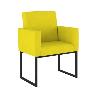 Kit Sofá 2 Lugares + 2 Poltronas Para Recepção Sala Balaqui Cor:amarelo Amarelo