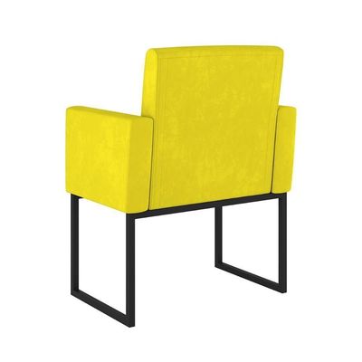 Kit Sofá 2 Lugares + 2 Poltronas Para Recepção Sala Balaqui Cor:amarelo Amarelo