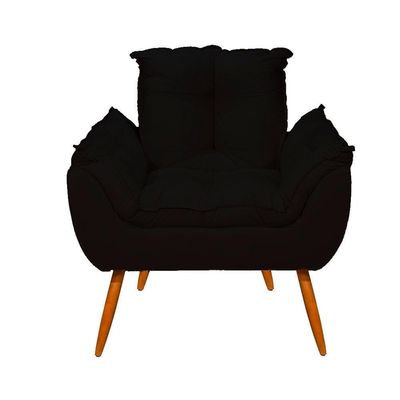 Kit Namoradeira Opala Sala Quarto e 02 Poltronas Balaqui Decor Preto