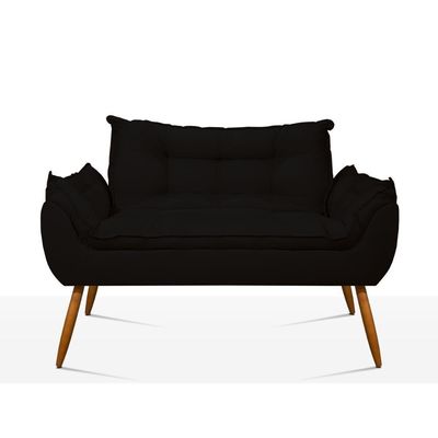 Kit Namoradeira Opala Sala Quarto e 02 Poltronas Balaqui Decor Preto
