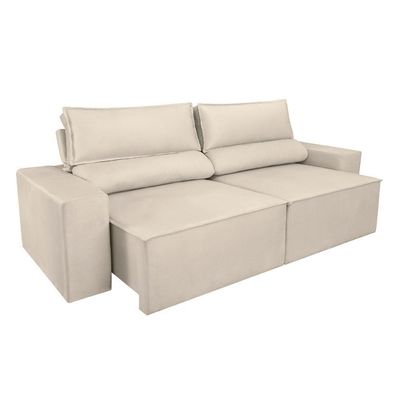 Sofá Reclinável Retrátil 2 Lugares 1,80m Balaqui Decor Bege