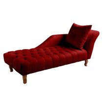 Divã Chesterfield Anna Recamier 160Cm Via Veludo Bordô Lado Direito