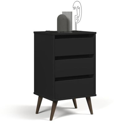 Mesa De Cabeceira Mundo Retrô Preto