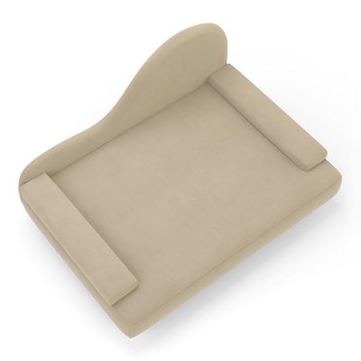 Mini Cama Divã Pet Bela 70cm Para Cachorro Veludo Bege - Desk Design